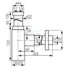 FERRO - syfon butelkowy QUADRO G1 1/4 x 32 mm, czarny  S280-BL